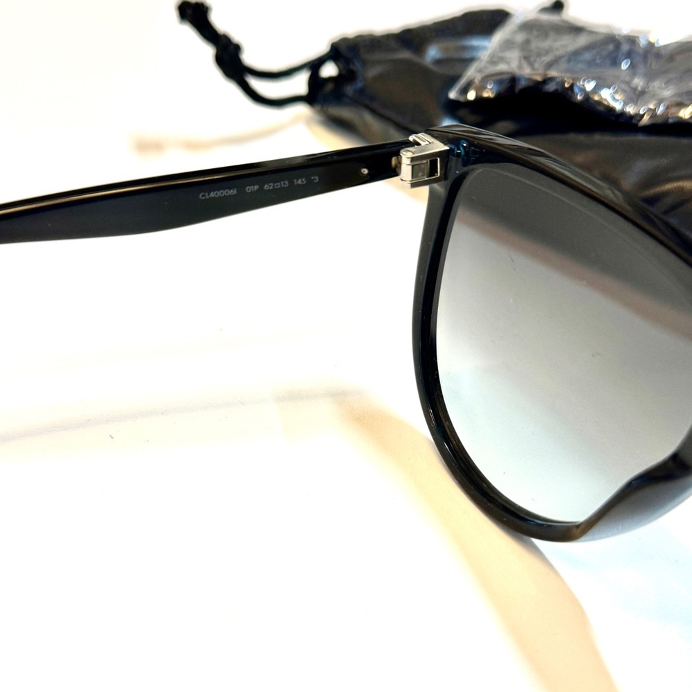 Celine 62cm Oversize Shiny Black Sunglasses - Picture 11 of 13